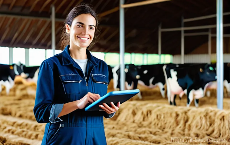 축산업 자격증 활용법 - **Prompt:** "A confident, young Italian agricultural entrepreneur, a woman in her early 30s, stands ...