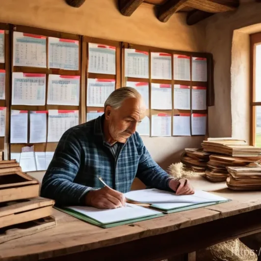 축산업 자격증 유지 비용 - **Prompt:** A focused, middle-aged Italian farmer, wearing practical but tidy work attire such as a ...