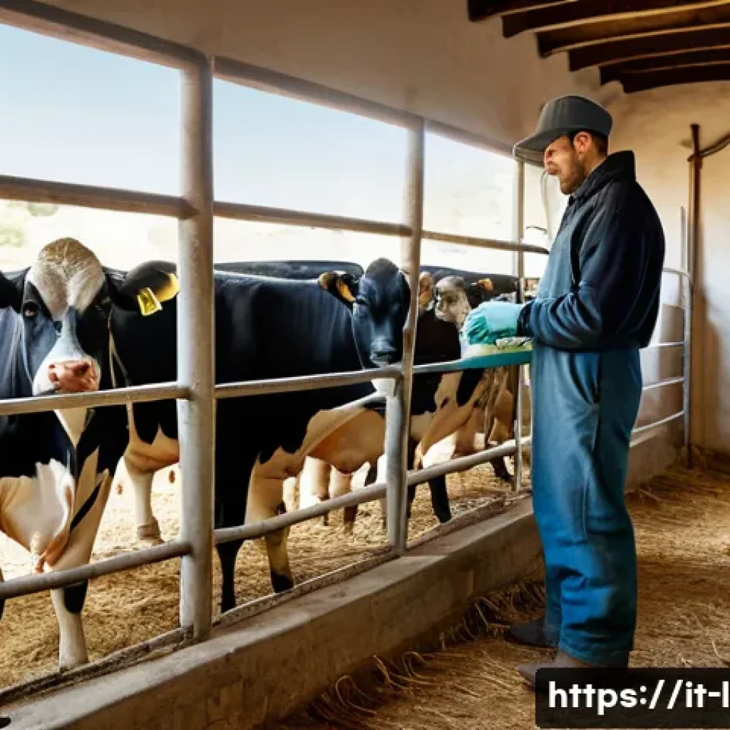 축산업 실기 시험 대비법 - A detailed and realistic farm scene showing a young Italian livestock caretaker attentively observin...