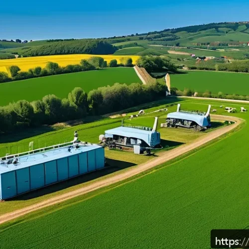 축산업 관련 행사 및 세미나 - A modern sustainable livestock farm in the Italian countryside during spring, featuring healthy cows...